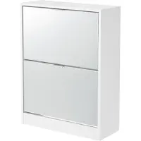 En.casa Schoenenkast Kragerø met spiegels 80x60x24 cm wit