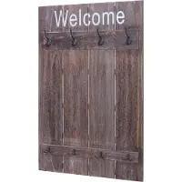 MCW Wandgarderobe -C89 Welcome, garderobe Garderobe paneel, shabby look vintage, 91x60cm ~ bruin, shabby
