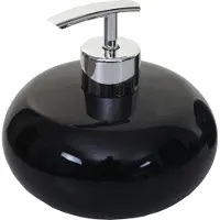 MCW 5-delige badkamerset -C72, WC-set badkameraccessoires, keramiek ~ zwart