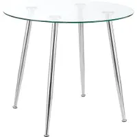 En.casa Glazen tafel Humppila rond 75x87 cm chroom en transparant