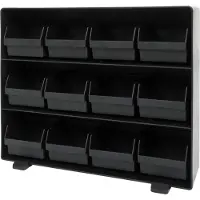 MCW Theezakjeshouder -M10, theedoos opbergdoos, theeopslag, 12 uitneembare vakken, 30x33x8cm zwart