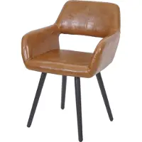 Mendler Eetkamerstoel -A50 II, stoel keukenstoel, retro jaren 50 design ~ imitatieleer, imitatiesuède, donkere poten