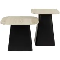 White Label Bijzettafel Baru Beige - Set of 2