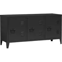 En.casa TV meubel Kotka 113x40x58 cm staal met 3 deuren zwart []