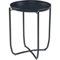 En.casa Tuintafel Sandefjord bijzettafel rond metaal 53xØ40 cm zwart []
