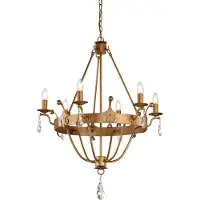 Elstead Lighting LED Kroonluchter | 6X E14 Max 60W | Dimbaar | Gold Patina
