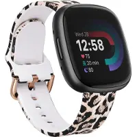 Strap-it Siliconen Smartwatch bandje - Geschikt voor Lucky Leopard Fitbit Versa 4 bandje - Horlogeband / Polsband / Armband