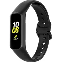Strap-it Siliconen Smartwatch bandje - Geschikt voor Samsung Galaxy Fit 2 siliconen bandje - zwart - Horlogeband / Polsband / Armband