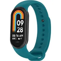 Strap-it siliconen bandje - Geschikt voor Xiaomi Mi Smart Band 8 / Band 9 (blauw-groen)