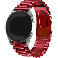 Strap-it Stalen schakel bandje - geschikt voor Xiaomi Mi Watch / Xiaomi Watch S1 / Watch S1 Pro / Watch 2 Pro - Active - rood