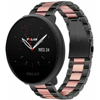 Strap-it Stalen schakel bandje - geschikt voor Polar Ignite / Ignite 2 / Ignite 3 / Unite / Pacer - zwart/roze