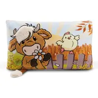 Nici Highland Cattle M Cmooray & Chick Eggwina Cushion 43x25 Cm Bruin Green Kinderen