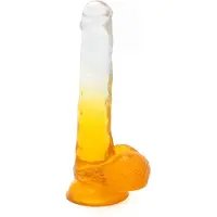 Kiotos COX Color - Gekleurde Dildo 06 - 22,5 x 4,2 cm - Transparant/Geel