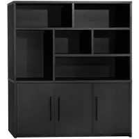 Maxfurn Wandkast Broadway - Groot - 180 cm -Meubelpanelen - Noir -