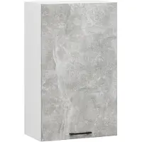 Akord Keukenkast modulaire OLIWIA W50 met 1 Deur / Hangkast / Bovenkast / Furniture Factory / Wit – Beton Grijs / 50 x 72 x 30 cm