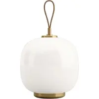 Louis Poulsen Vl 45 Radiohus Tafellamp Draagbaar Messing / Glossy - Draagbare lampen Mondgeblazen Opaalglas White - 5744171711