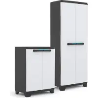 Keter Linear Opbergkast laag - 1 plank- 39x68x90cm - Zwart/Grijs