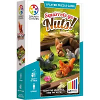 SmartGames Squirrels Go Nuts! - Compacte Schuifpuzzel Denkspel - 60 Educatieve Eekhoorn Uitdagingen - Reisspel & Solospel - Vanaf 6 Jaar