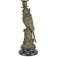 Baakman Papegaai - Bronzen beeld - kandelaar - 31 cm hoog