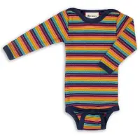 Engel - Baby Body L/S mit Druckknöpfen geringelt 98/104, meerkleurig