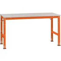 Manuflex AU4037.2001 Werk achtergrond tafel universele standaard met kunststof plaat, bxdxh = 1250x800x760-870 mm Rood-oranje (RAL 2001)