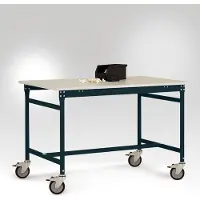 Manuflex LB4056.7016 ESD ESD-bijzettafel basismobiel met kunststof tafelblad in antraciet RAL 7016, bxdxh: 1500 x 600 x 856 mm Antraciet