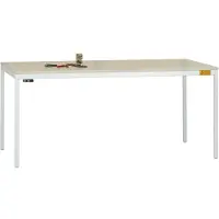Manuflex LD1113.7035 ESD ESD-werktafel UNIDESK met rubber schijf, onderstel lichtgrijs RAL 7035, bxdxh = 2000 x 800 x 720-730 mm Grijs-wit (RAL 7035)