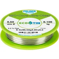 FELDER ISO-Core Ultra Clear SAC305 Soldeertin Spoel Sn96,5Ag3Cu0,5 0.100 kg 0.5 mm