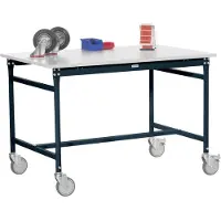 Manuflex BB4019.7016 Bijzettafel basismobiel met PVC-tafelblad in antraciet RAL 7016, bxdxh: 1000 x 600 x 850 mm Antraciet