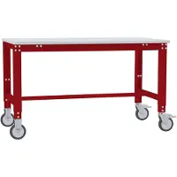 Manuflex AU7301.3003 Werktafel universele speciale mobiel met melamine schijf, bxdxh = 1000 x 600 x 752-972 mm Robijn-rood