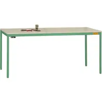 Manuflex LD1113.6011 ESD ESD-werktafel UNIDESK met rubber schijf, onderstel Reseda groen RAL 6011, bxdxh = 2000 x 800 x 720-730 mm Reseda groen (RAL 9010)