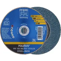 PFERD TOOLS 67666185 PFF 180 Z 60 PSF STEELOX Lamellenschijf Diameter 180 mm Boordiameter 22.23 mm Korrelgrootte (num) 60 RVS, Staal 10 stuk(s)