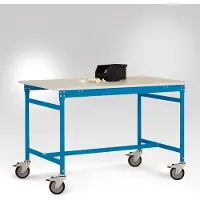Manuflex LB4066.5012 ESD ESD-bijzettafel basismobiel met kunststof tafelblad in licht blauw RAL 5012, bxdxh: 1500 x 800 x 856 mm Lichtblauw (RAL 5012)