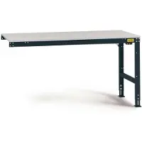 Manuflex LU6036.7016 ESD ESD-werktafel universele standaard aanschuiftafel met kunststof plaat, bxdxh = 1250 x 800 x 766-876 mm Antraciet