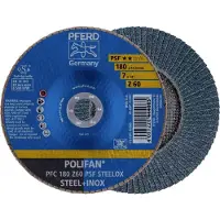PFERD TOOLS 67766185 PFC 180 Z 60 PSF STEELOX Lamellenschijf Diameter 180 mm Boordiameter 22.23 mm Korrelgrootte (num) 60 RVS, Staal 10 stuk(s)