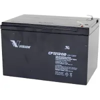 Vision akkus CP12120D Loodaccu 12 V 12 Ah Loodvlies (AGM) (b x h x d) 151 x 101 x 98 mm Kabelschoen 6.35 mm Onderhoudsvrij, Cyclusbestendig
