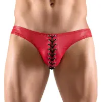 Svenjoyment Underwear Rode Wetlook Rijgveter Mannen Slip