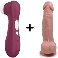 Satisfyer Pro 2 Gen 3 Rood met Handful Medium Dildo Combinatie Voordeel Set