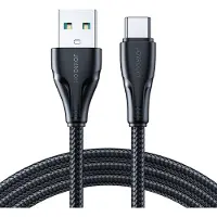 JOYROOM USB-A naar USB-C Oplaadkabel - 2m - 3A Snellader - Nylon Gevlochten - Zwart