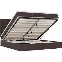 vidaXL Ottoman bed met matras en LED's 180x200cm stof donkerbruin
