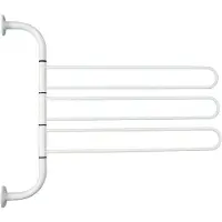 Aqualine White Line driedubbele handdoekhouder, verstelbaar, wit