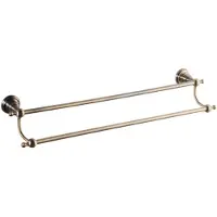 Sapho Diamond Dubbele handdoekhouder 60cm, brons