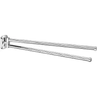 Aqualine Rumba verstelbare dubbele handdoekhouder 450mm, chroom