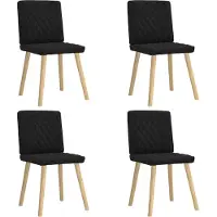 vidaXL Eetkamerstoelen 4 st stof zwart