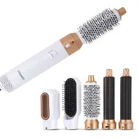 Niceey Föhnborstel - Krultang 5-in-1 Set - Airstyler - Multistyler - Stijlborstel - Krultang met Opzetstukken - Haardroger met Borstel - Met Handschoen - Krulborstel - Haarborstel - 2025 Model - Wit