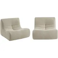 Sweeek Fauteuils boucléstof Sokol 1 zitplaats (set van 2) Beige