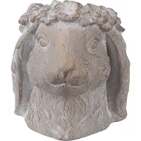 Clayre & Eef Bloempot Konijn 16x18x18 cm Beige Steen