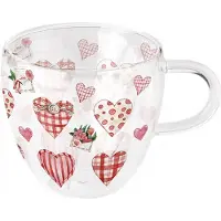 Ambiente dubbelwandig theeglas Lovely Hearts