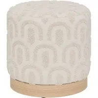 Atmosphera Copas Poef - Ø38xH38cm - Voetbankje - Wit