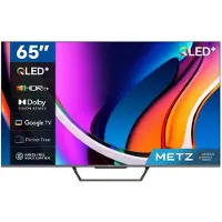 Metz Smart TV, MQD7500Z, 65", QLED, 4K UHD, HDR 10, Google TV, HDMI en USB, Slim, Modern, Zwart
